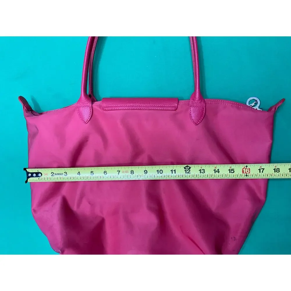 Authentic Longchamp Le Pliage Large NEO Orange Nylon Tote Shoulder bag - Picture 8 of 10